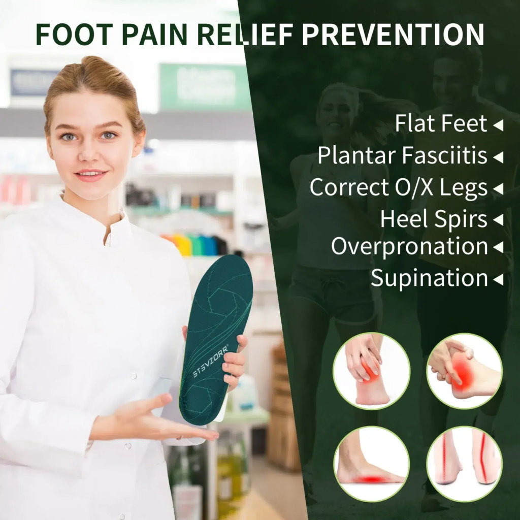 Supination flat feet insoles help release foot pain