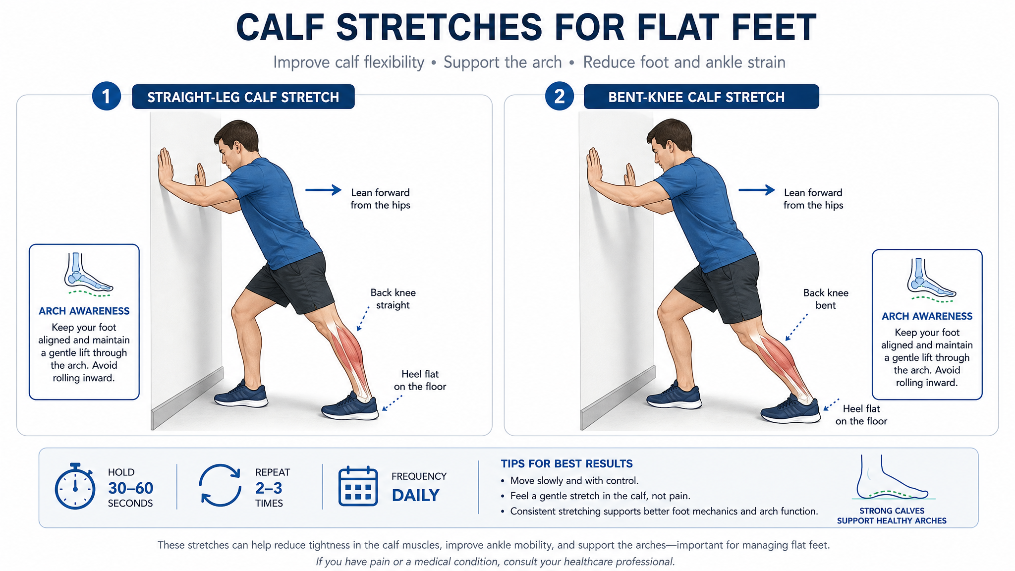 Calf Stretching Protocol for Flat Feet