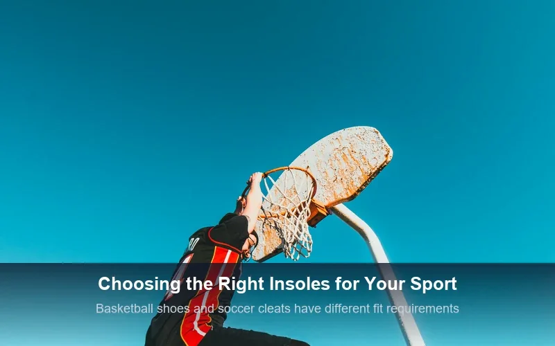 Basketball shoes on court close-up showing footwear fit considerations for carbon fiber insoles
