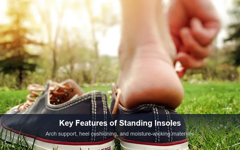 Person putting on shoe showing interior space where supportive insoles are placed