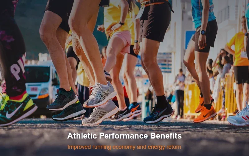 Group of marathon runners on road - carbon fiber insoles improve athletic performance