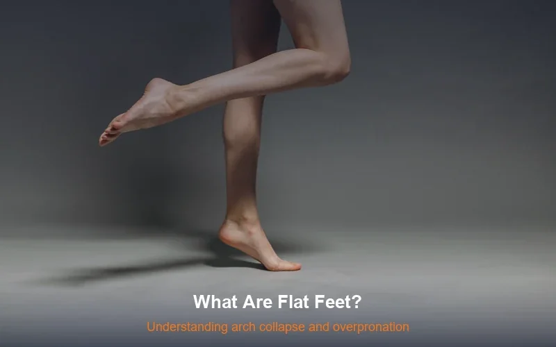 Feet on tiptoe showing arch anatomy - flat feet and arch collapse explained