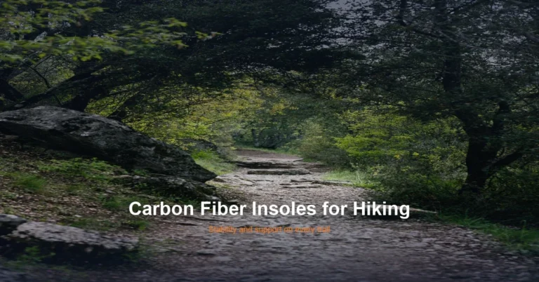 Forest hiking trail with rocky terrain - carbon fiber insoles provide stability for hiking