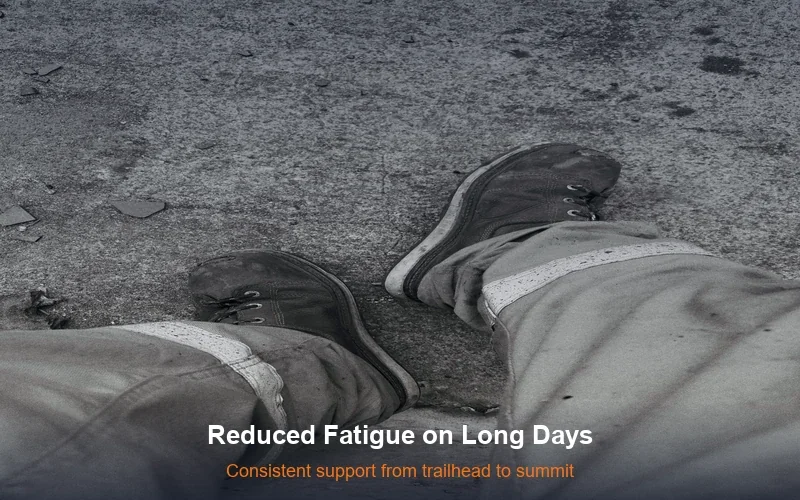 Worn work boots on concrete representing long hikes - carbon fiber reduces foot fatigue
