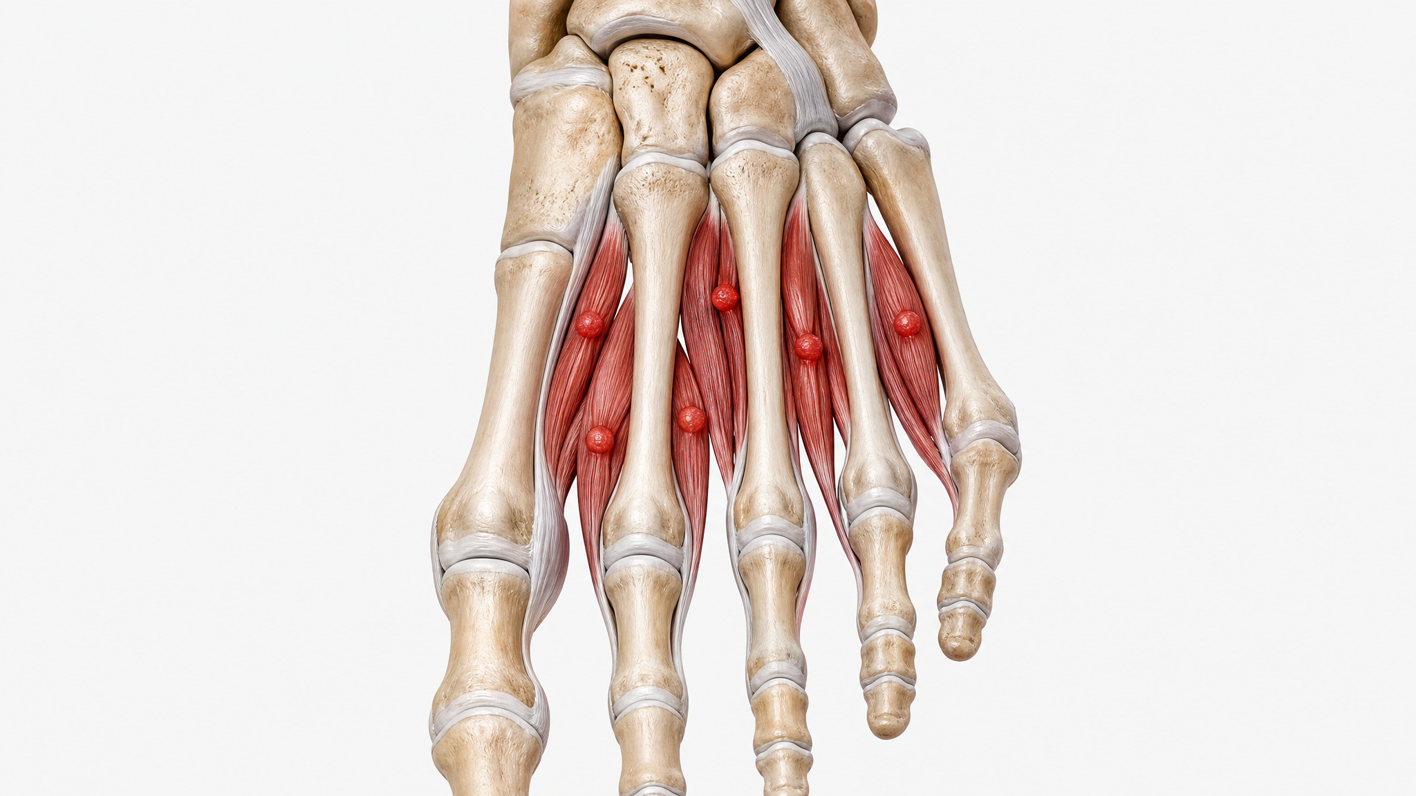 Trigger points in interosseous muscles of the foot medical diagram