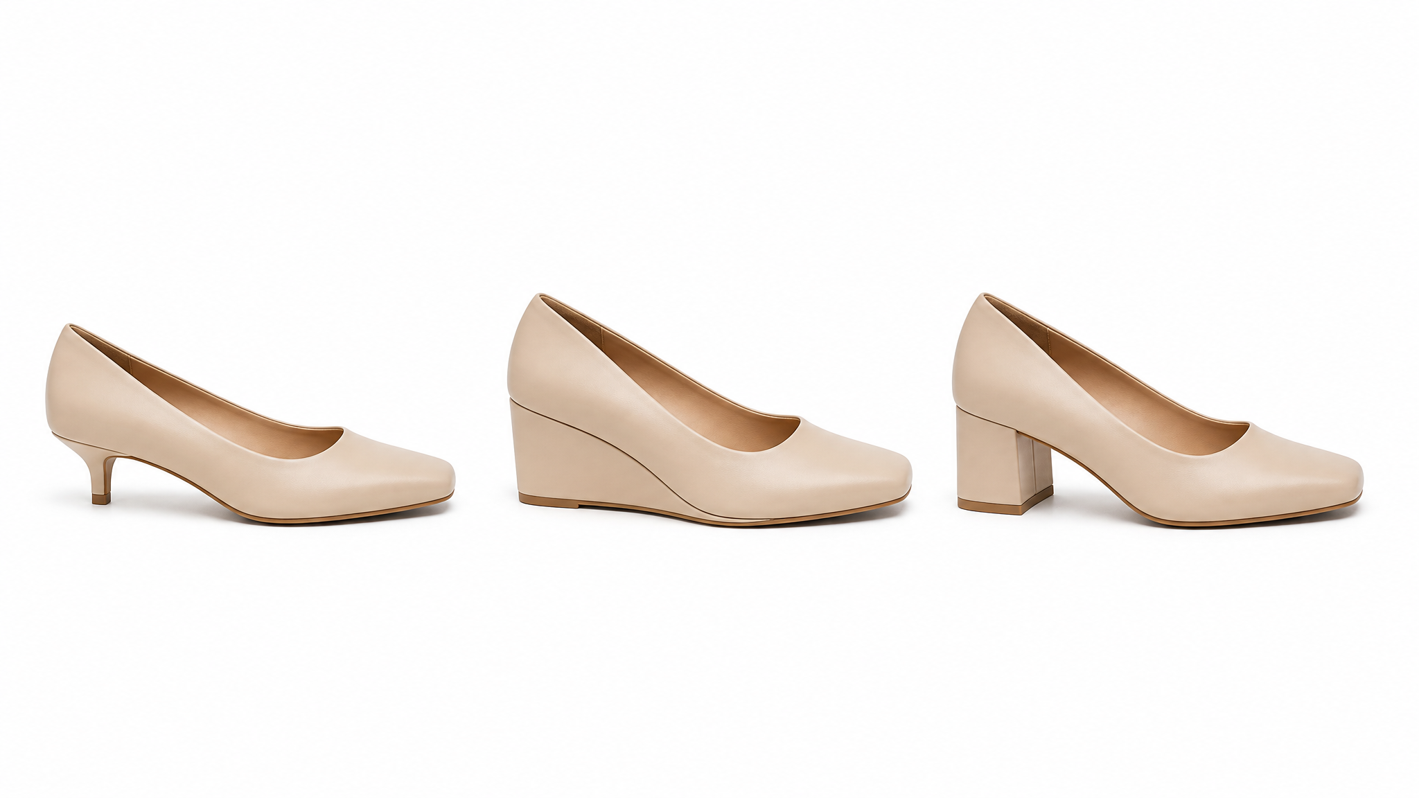 Foot friendly alternatives kitten heel wedge heel block heel