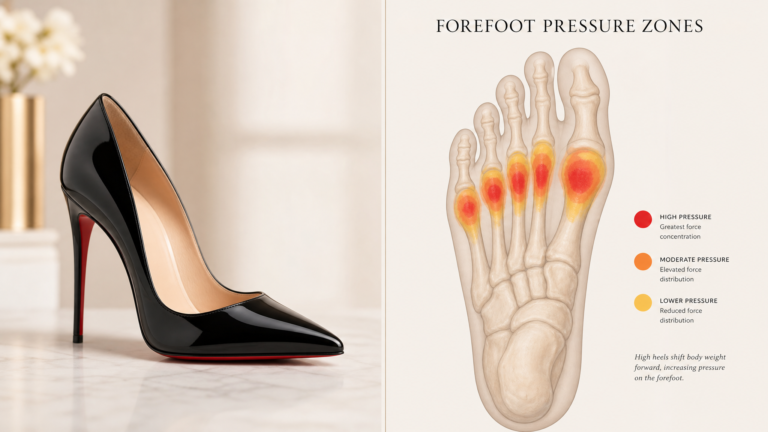 High heels and metatarsalgia forefoot pressure connection