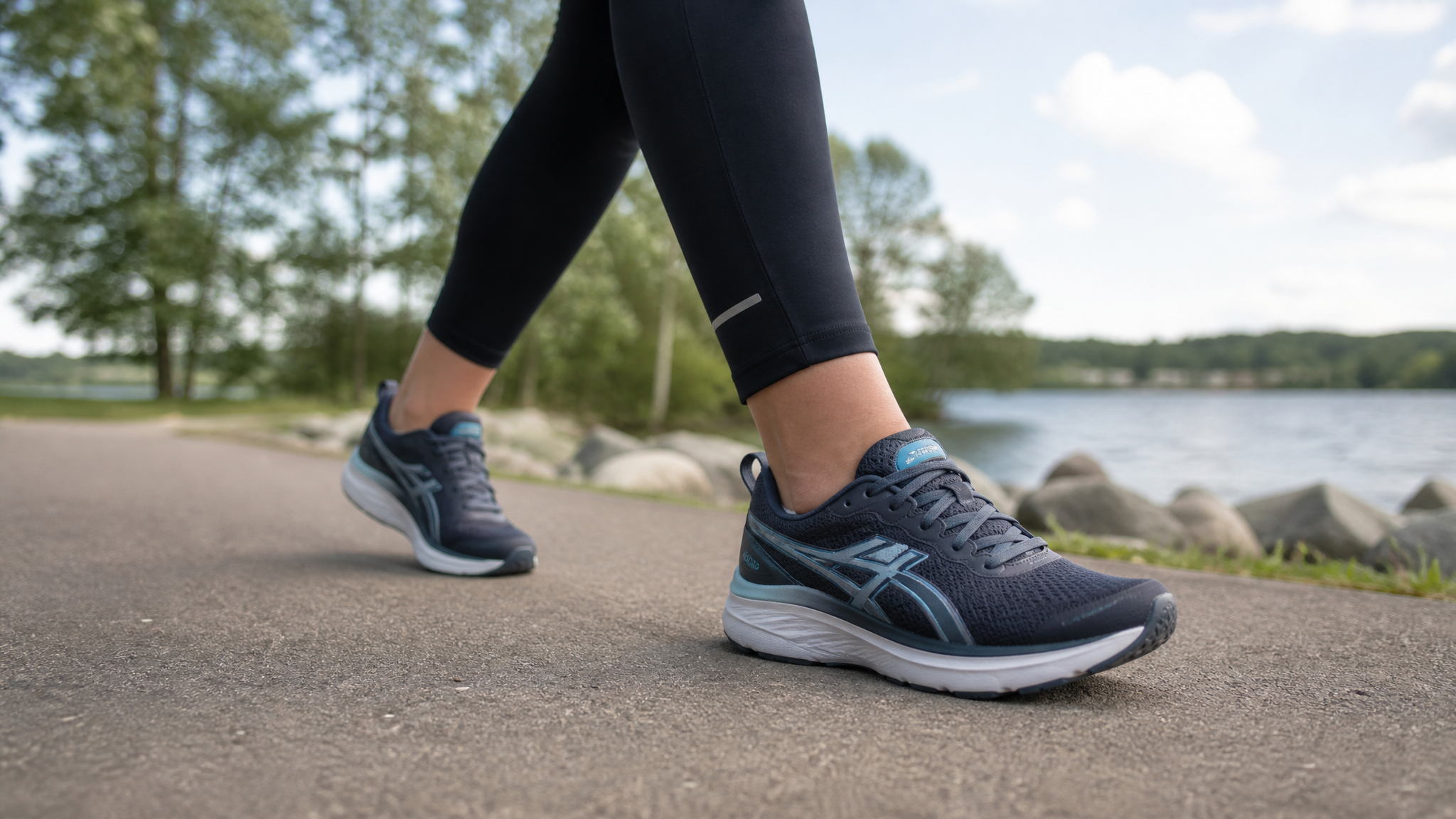 Recovery acceleration walking in supportive shoes
