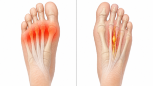 Metatarsalgia vs Morton's neuroma comparison medical illustration