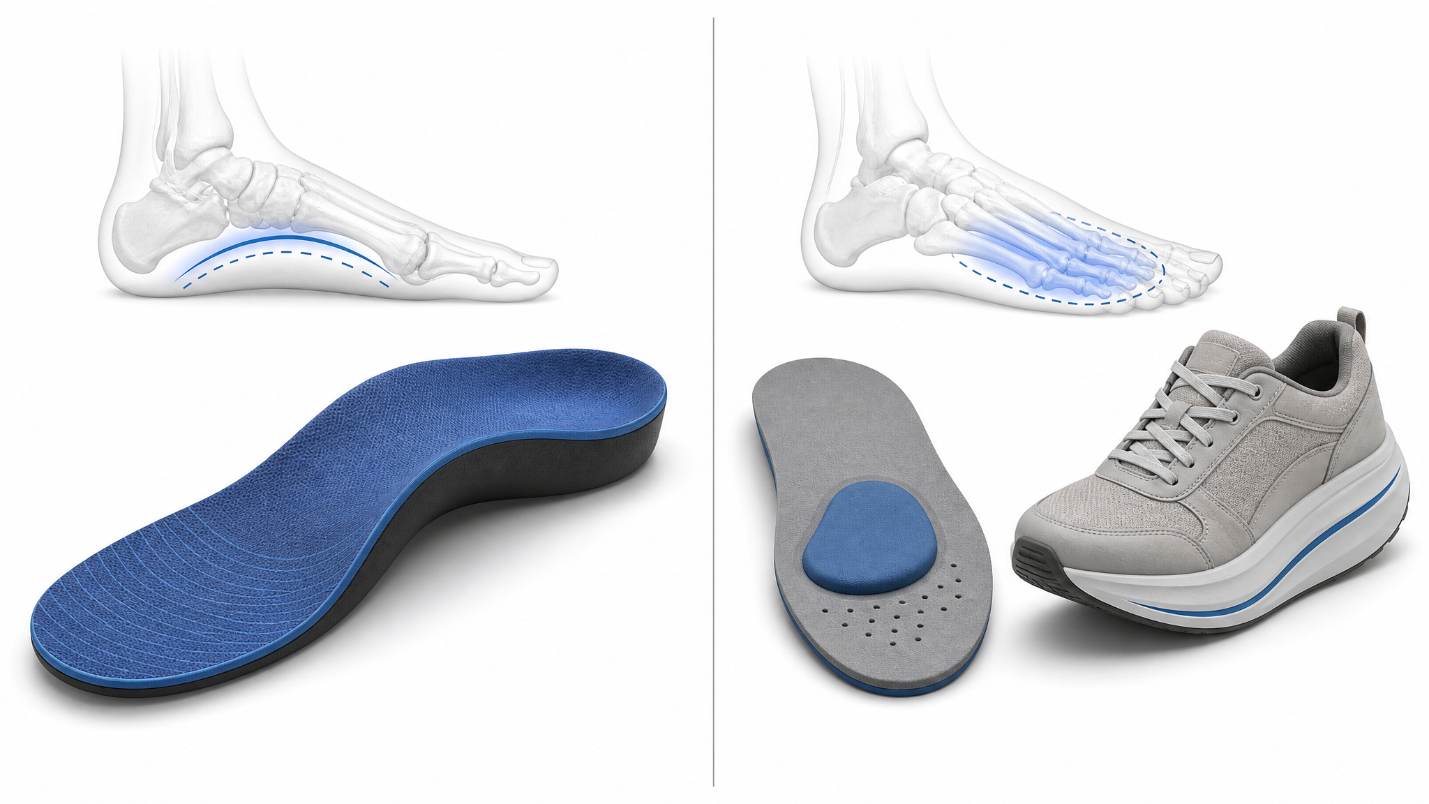 Treatment comparison metatarsalgia metatarsal pad vs plantar fasciitis arch support