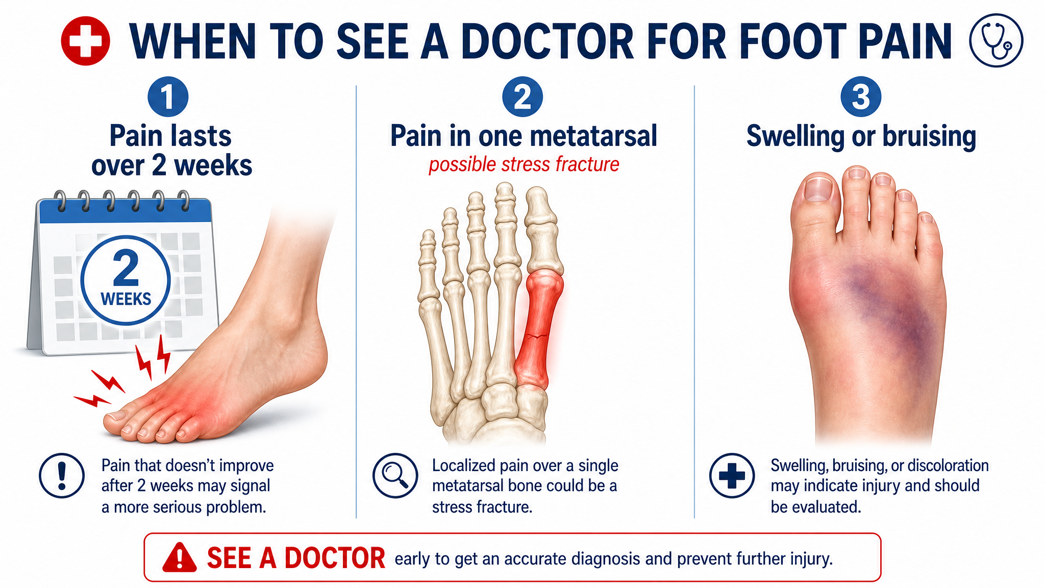 Warning signs for when to see a podiatrist for foot pain
