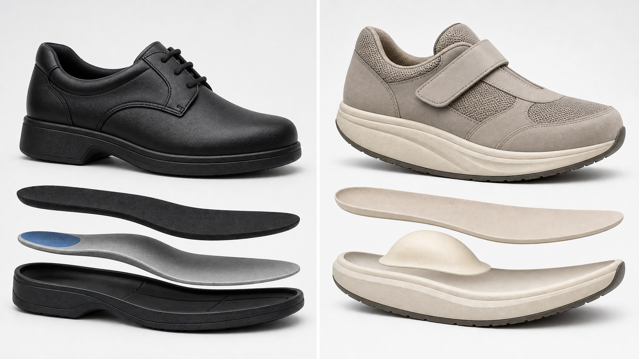 Treatment comparison sesamoiditis stiff sole vs metatarsalgia cushioned rocker shoe