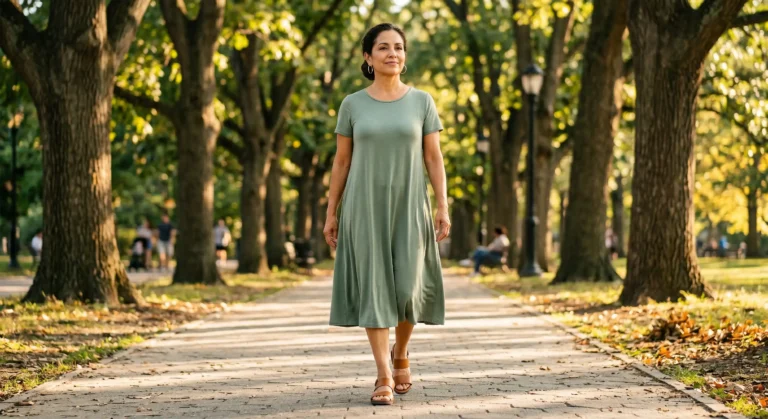 women wearing high lift insoles walking in the park
